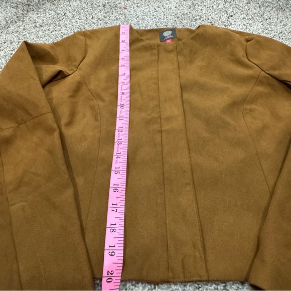Vince Camuto Brown Faux Suede Cropped Zip Jacket Women's Size XS - Picture 10 of 10